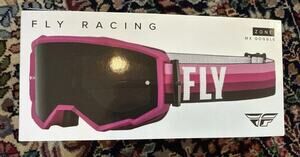 Fly Racing Zone MX Goggles Motocross Dirt Bike ATV MTB Pink Black Smoke Lens NIB